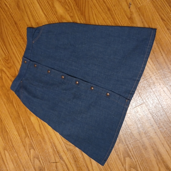Levi's Dresses & Skirts - Vintage 1970's Levi's Orange Tab Jean Snap Button Skirt